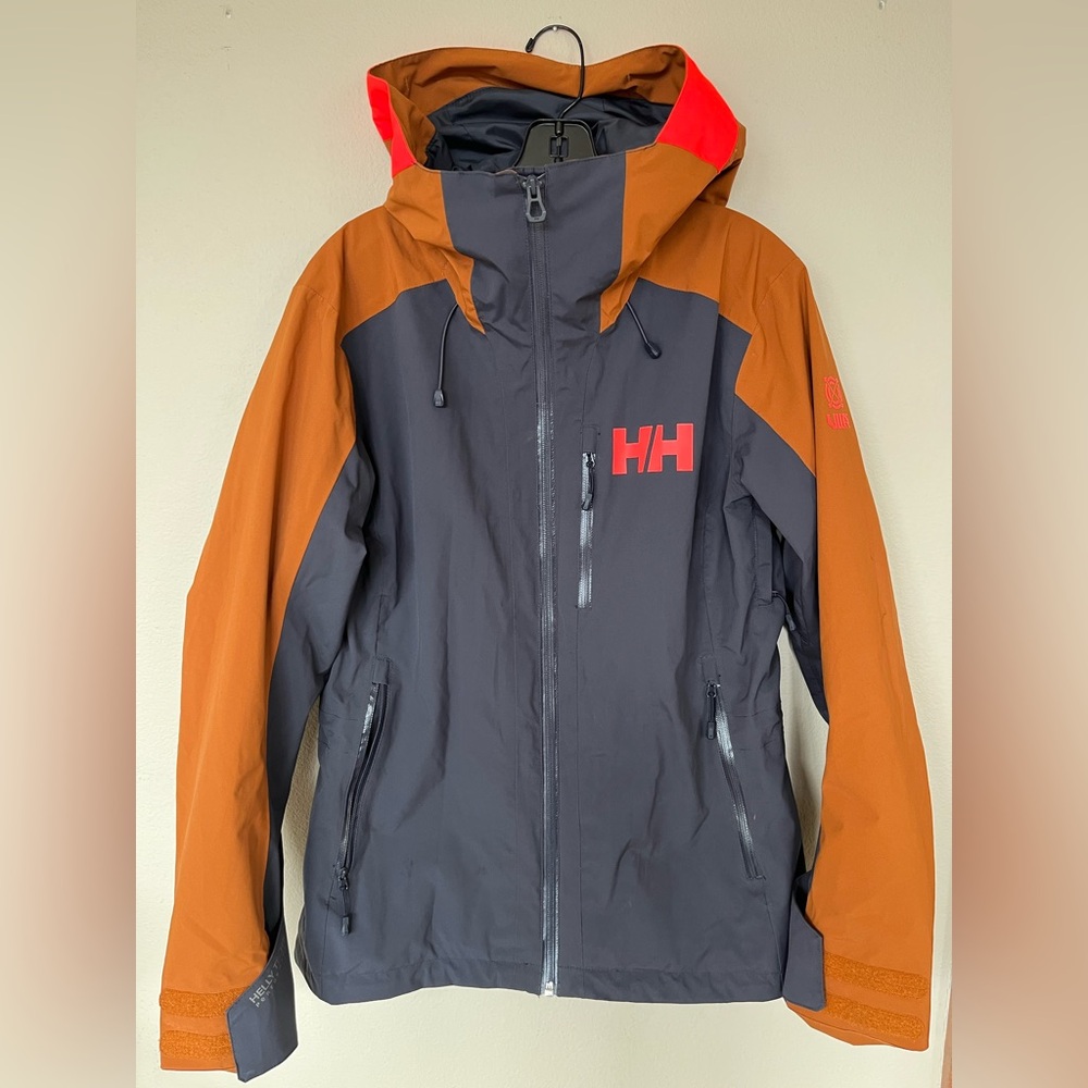 Helly Hansen Women's Jade Ski Jacket Shell Graphite Blue Tan 65579 Medium